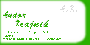 andor krajnik business card